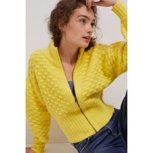 NWT Anthropologie Buttercup Cropped Textured Knit Jacket | M